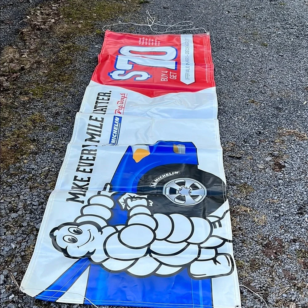 Pepboys Michelin Tires Vinyl Promotional Banner 3’x9.5’ - Picture 1 of 4